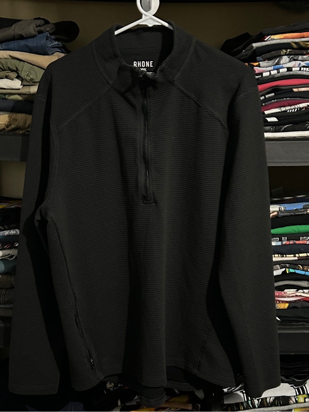 Rhone Men's Black 1/2-Zip Pullover Sweater Large